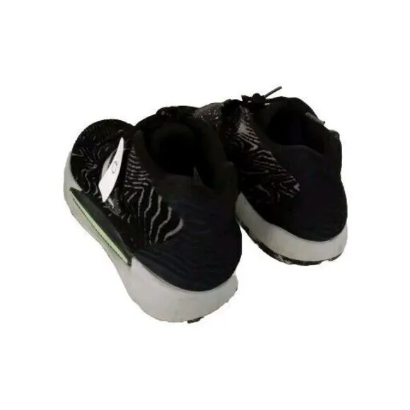 Nike Running Shoes Black Wave Pattern Neon‎ Green Accents Athletic Sneakers