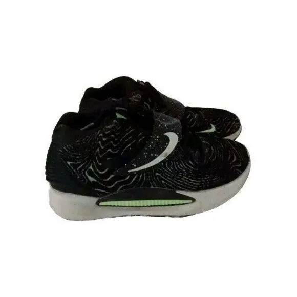Nike Running Shoes Black Wave Pattern Neon‎ Green Accents Athletic Sneakers