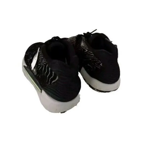 Nike Running Shoes Black Wave Pattern Neon‎ Green Accents Athletic Sneakers