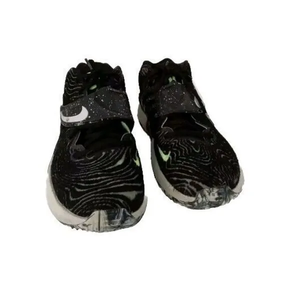 Nike Running Shoes Black Wave Pattern Neon‎ Green Accents Athletic Sneakers