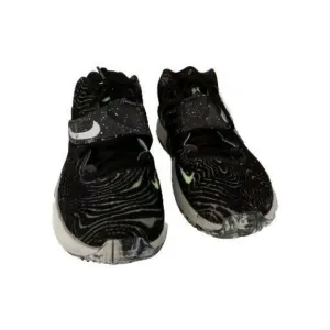 Nike Running Shoes Black Wave Pattern Neon‎ Green Accents Athletic Sneakers