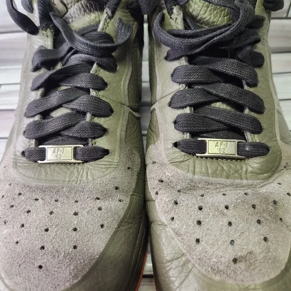 Nike Shoes Mens Size 11.5 Air Force 1 Low Premium Skive Tech VT 'Medium Olive'