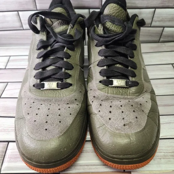 Nike Shoes Mens Size 11.5 Air Force 1 Low Premium Skive Tech VT 'Medium Olive'