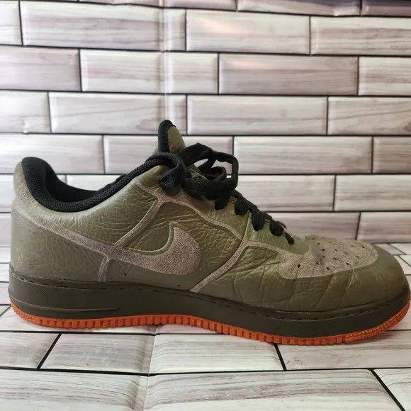Nike Shoes Mens Size 11.5 Air Force 1 Low Premium Skive Tech VT 'Medium Olive'