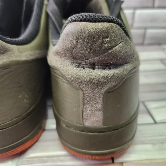 Nike Shoes Mens Size 11.5 Air Force 1 Low Premium Skive Tech VT 'Medium Olive'