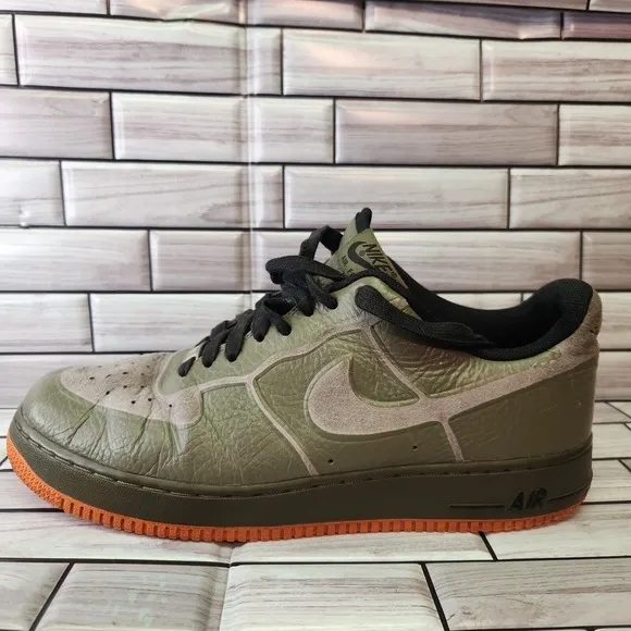Nike Shoes Mens Size 11.5 Air Force 1 Low Premium Skive Tech VT 'Medium Olive'