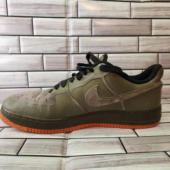 Nike Shoes Mens Size 11.5 Air Force 1 Low Premium Skive Tech VT 'Medium Olive'
