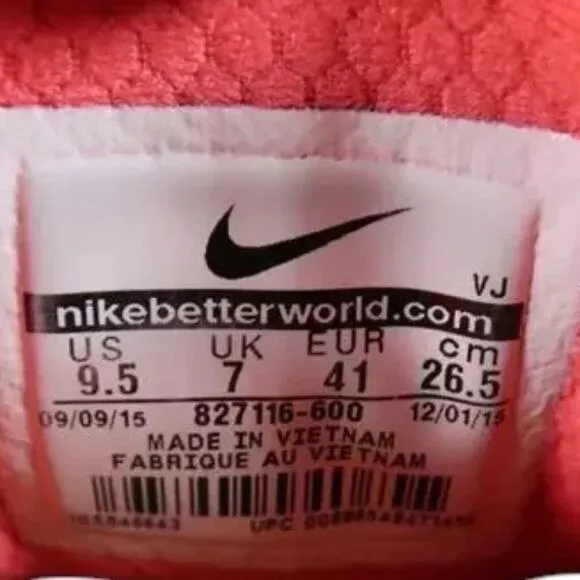 Nike Shoes Womens 9.5 Athletic Trainer Free RN Distance Running Performance Red