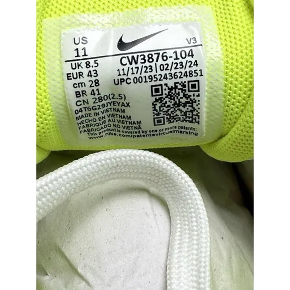 Nike Shoes Zoom Air Fire Summit White &amp; Volt Size CW3876 104 W-11. M-9.5