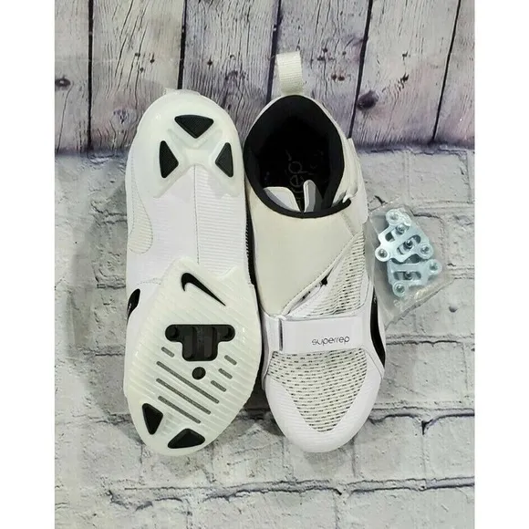 Nike SuperRep Cycle Cycling Shoes White Black CW2191-100 MENS SIZE 7