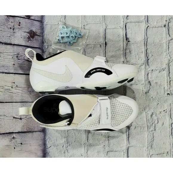 Nike SuperRep Cycle Cycling Shoes White Black CW2191-100 MENS SIZE 7