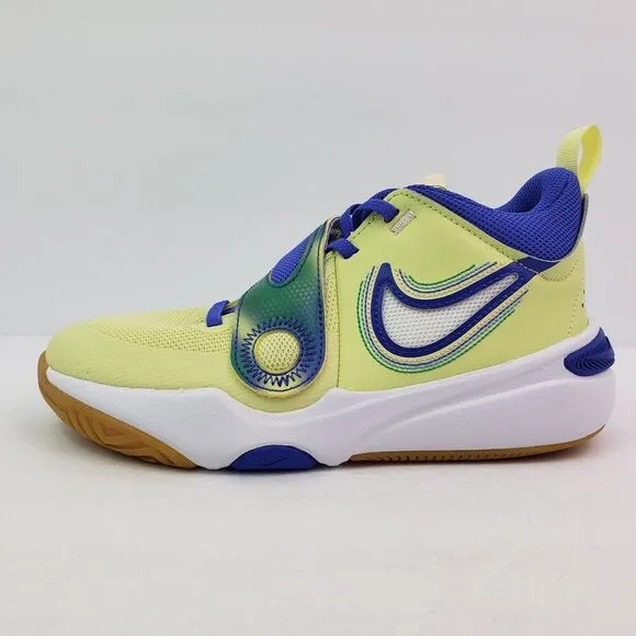 Nike Team Hustle D11 SE Boys Sz 4Y Womens Sz 5.5 Luminous Green Basketball Shoes