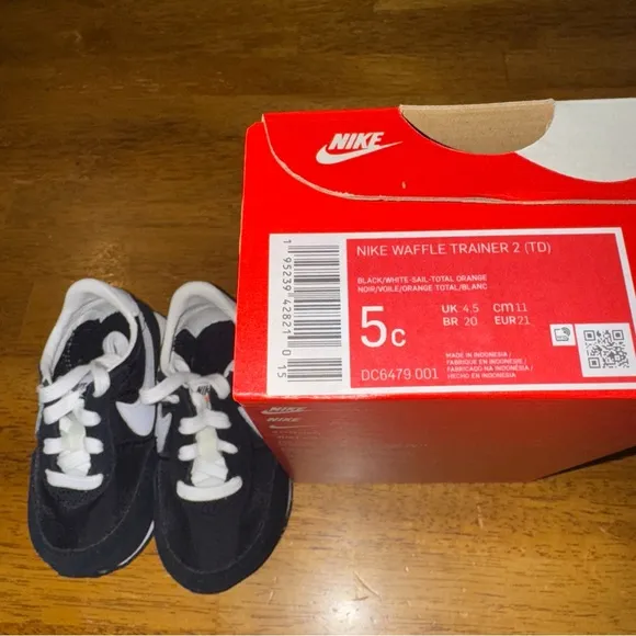Nike Waffle Trainer 2 TD Black Toddlers Shoes Size 5c DC6479 001 New In Box