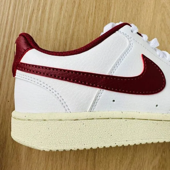 🤩Nike Women's Shoes Court Vision Lo Sz 6 Next Nature Retro DH3158-106 White Red