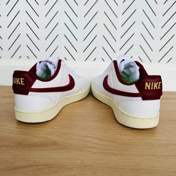 🤩Nike Women's Shoes Court Vision Lo Sz 6 Next Nature Retro DH3158-106 White Red