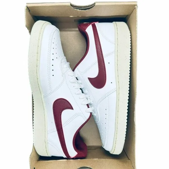 🤩Nike Women's Shoes Court Vision Lo Sz 6 Next Nature Retro DH3158-106 White Red