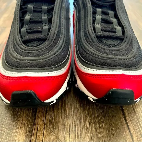 Nike Youth Boys Air Max 97 SE Shoes Black Metallic Silver Varsity Red Size 5.5