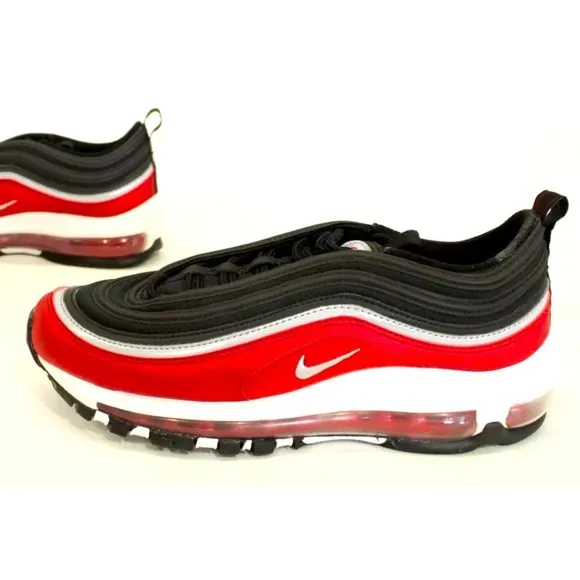 Nike Youth Boys Air Max 97 SE Shoes Black Metallic Silver Varsity Red Size 5.5