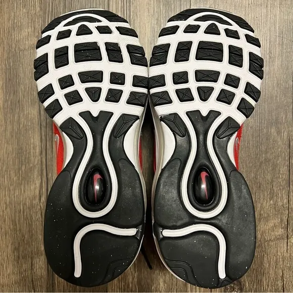 Nike Youth Boys Air Max 97 SE Shoes Black Metallic Silver Varsity Red Size 5.5