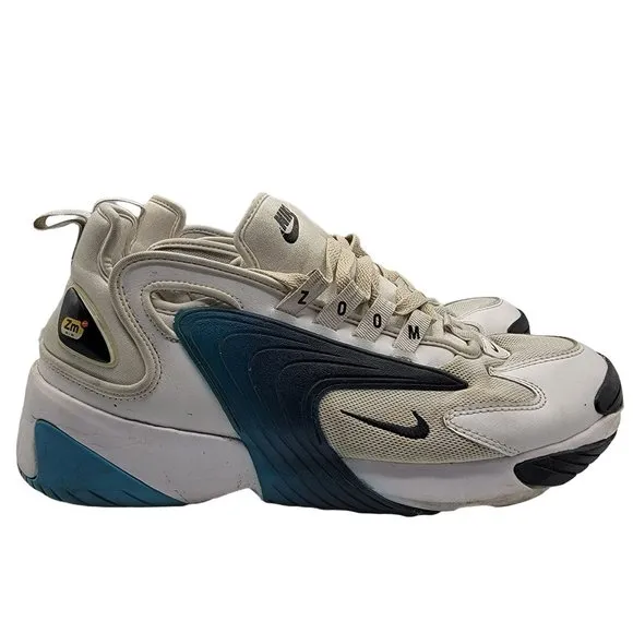 Nike Zoom Air Max 2K Mens Size 10.5 White Teal Nebula Sneaker Shoes A00269-106
