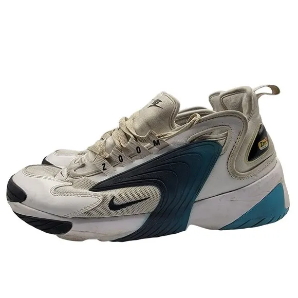 Nike Zoom Air Max 2K Mens Size 10.5 White Teal Nebula Sneaker Shoes A00269-106