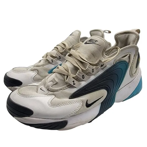 Nike Zoom Air Max 2K Mens Size 10.5 White Teal Nebula Sneaker Shoes A00269-106