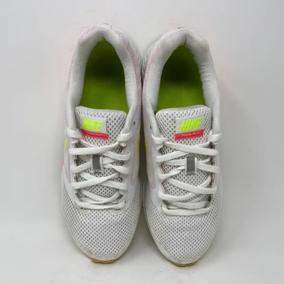 Nike Zoom Fly Run Shoes Womens Sz 8 White Pink Yellow 1.0.4.7:I.3.4