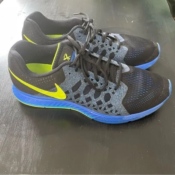 Nike Zoom Pegasus 31 black blue volt tennis shoes running sneakers men’s 13