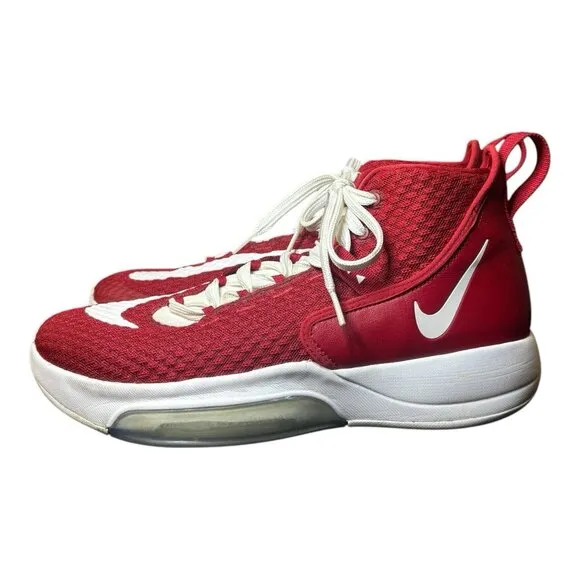 Nike Zoom Rise Men’s Mid Top Basketball Shoes Size 11.5 CN9502-604 Red &amp;White