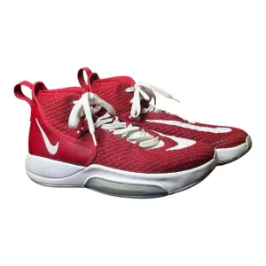 Nike Zoom Rise Men’s Mid Top Basketball Shoes Size 11.5 CN9502-604 Red &amp;White