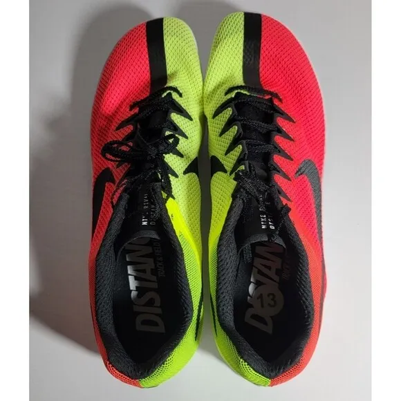 Nike Zoom Rival Distance Track Shoes Red Volt Spikes Men's Size 13 DC8725-601