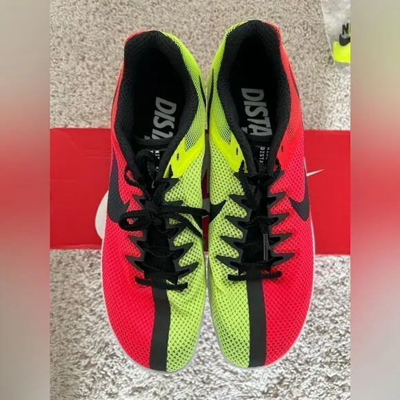 Nike Zoom Rival Distance Red Volt Running Spikes Shoes