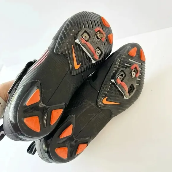 NIKE Superrep Cycling Shoes Womens Size 11.5 With Cleats Black Orange Peleton
