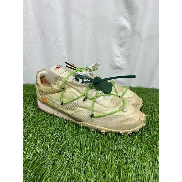 Nike x Off-White Waffle Racer Electric Green Womens Size 14 Sneakers CD8180-100
