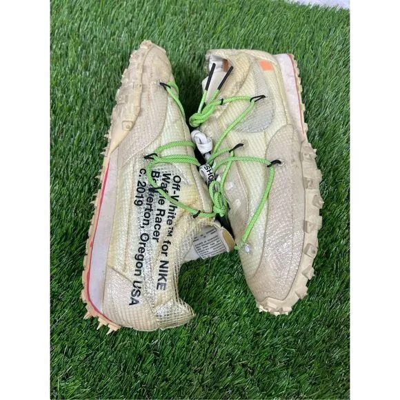 Nike x Off-White Waffle Racer Electric Green Womens Size 14 Sneakers CD8180-100