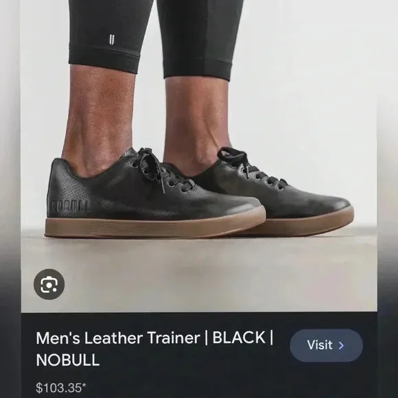 NOBULL All Black Perforated Traditional Leather Trainer Shoes