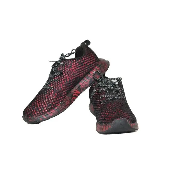 NoBull All Day Knit Men 7.5 Women 9 Black and Red All Love Running Comfort Shoes