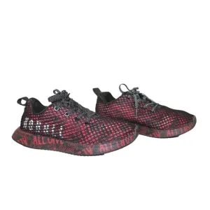 NoBull All Day Knit Men 7.5 Women 9 Black and Red All Love Running Comfort Shoes