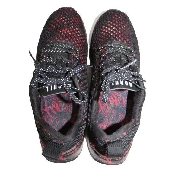 NoBull All Day Knit Men 7.5 Women 9 Black and Red All Love Running Comfort Shoes