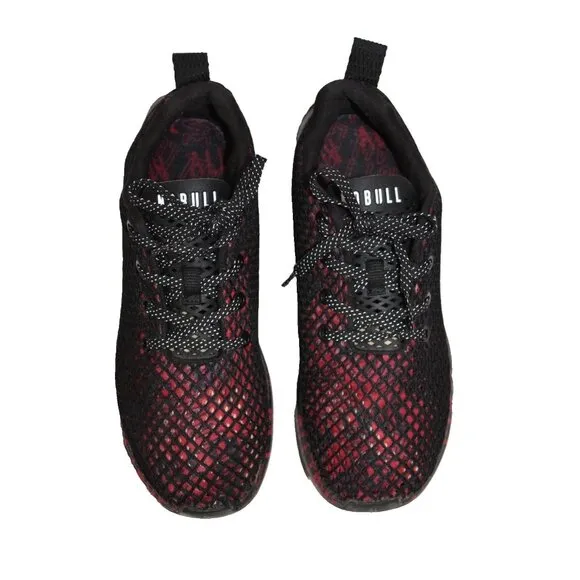 NoBull All Day Knit Men 7.5 Women 9 Black and Red All Love Running Comfort Shoes