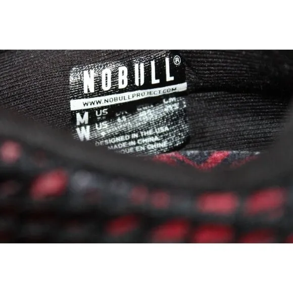 NoBull All Day Knit Men 7.5 Women 9 Black and Red All Love Running Comfort Shoes