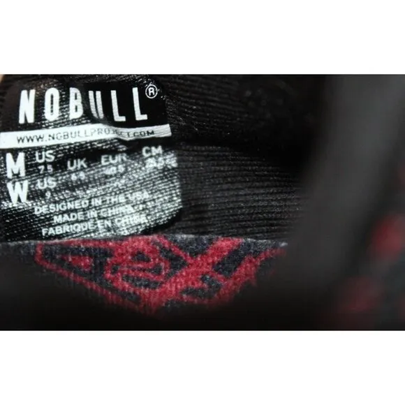 NoBull All Day Knit Men 7.5 Women 9 Black and Red All Love Running Comfort Shoes
