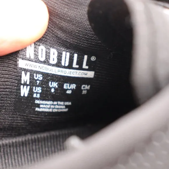 NoBull Black Super Fabric Men's 7 W 8.5 Trainer Workout Shoes CrossFit Athletic