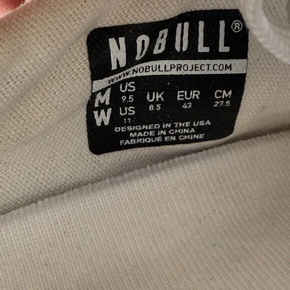 Nobull Canvas Trainer Mens 9.5 White Shoes Athletic Crossfit TrainingSneakers