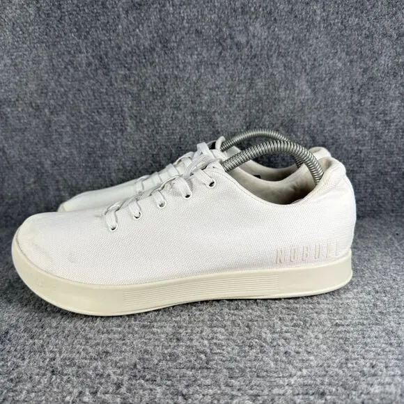 Nobull Canvas Trainer Mens 9.5 White Shoes Athletic Crossfit TrainingSneakers
