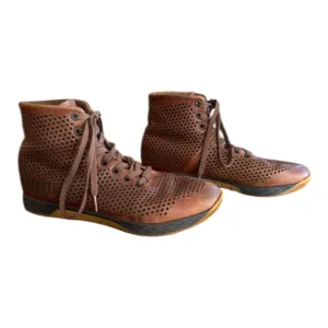 NoBull High-Top Coffee Brown Leather Trainers Mens 8 Minimalist Cross Fit Weight