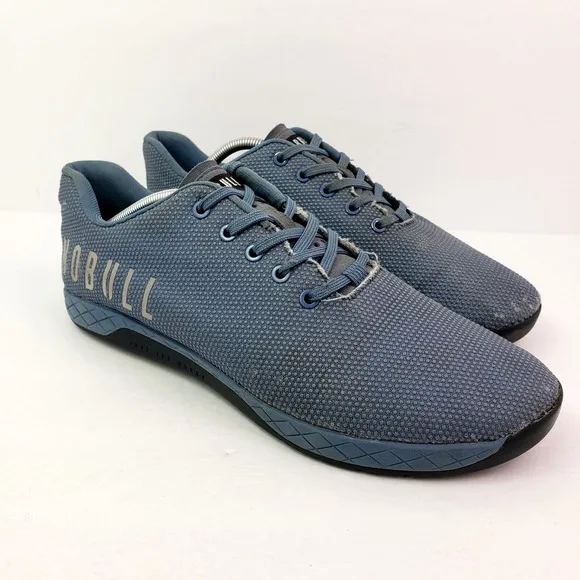 NoBull Mens Size 12.5 Light Blue SuperFabric Athletic CrossFit Trainer Shoes