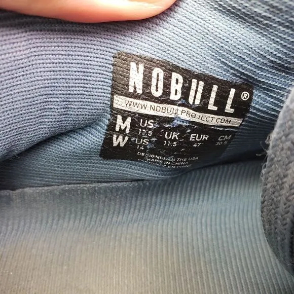 NoBull Mens Size 12.5 Light Blue SuperFabric Athletic CrossFit Trainer Shoes