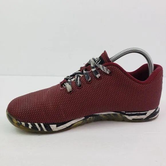 Nobull Mens Sz 7 Womens Sz 8.5 Red Cabernet Zebra Crossfit Trainer Sneaker Shoes