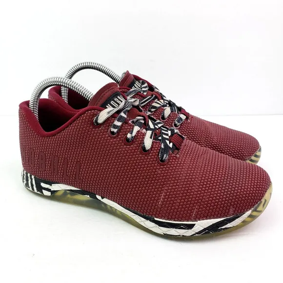 Nobull Mens Sz 7 Womens Sz 8.5 Red Cabernet Zebra Crossfit Trainer Sneaker Shoes